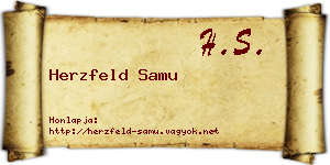 Herzfeld Samu névjegykártya